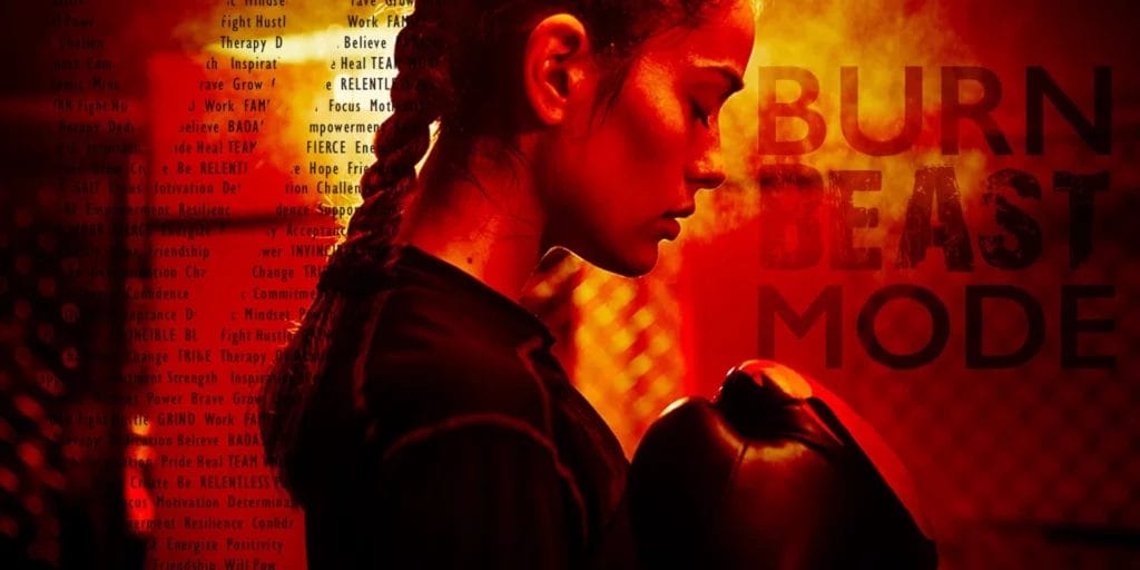 Woman with boxing gloves